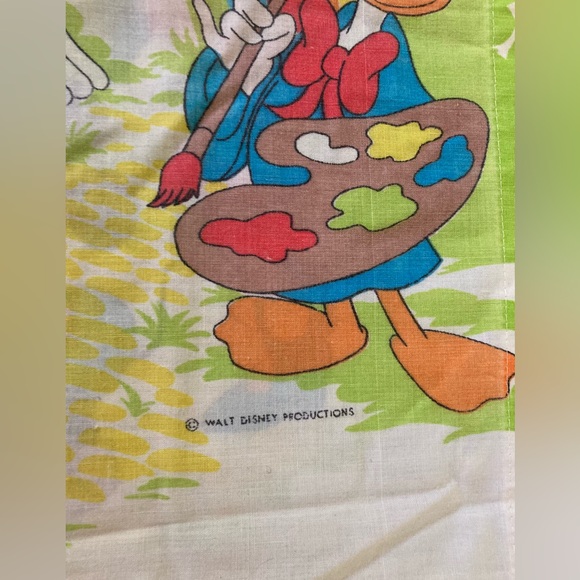 Vintage 80's Disney Mickey Rainbow Standard Pillowcase - Picture 5 of 9